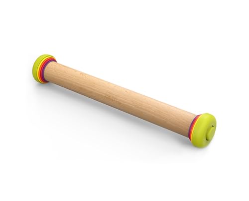 Joseph Joseph PrecisionPin - Rolling Pin with adjustable pastry thickness, Baking and dough rollers, Beech Wood, Multicolor - color: Multicolour