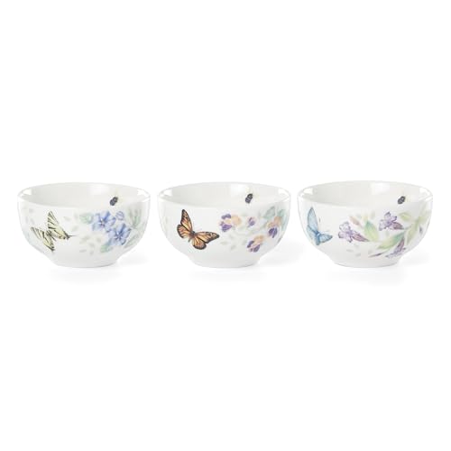 Lenox Butterfly Meadow Porcelain 3-Piece Mini Bowl Set - style: Dinner Mini Bowl, Set of 3