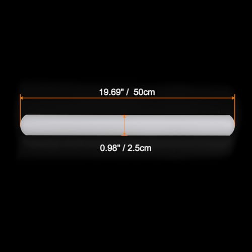 HARFINGTON Fondant Rolling Pin PP 50cm x 2.5cm Non Stick for Baking White - size: 19.69 Inch x 0.98 Inch