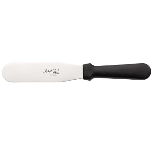 Ateco Ultra Straight Spatula with 6 by 1.5-Inch Stainless Steel Blade, Plastic Handle, Dishwasher Safe, Silver - style: Straight - 6"