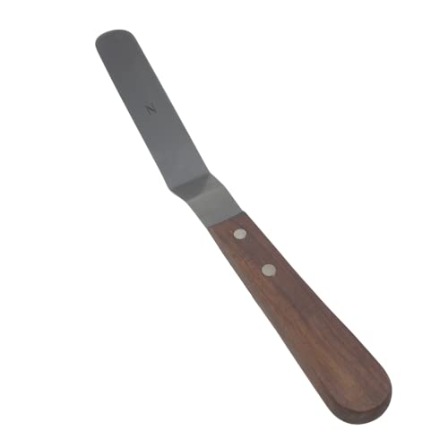 Professional Cake Decorating Tools - Stainless Steel 6.5" Offset Cake Spatula - Icing Spatulas with Wood Handle (6.5 inch) - size: 6.5 inch (Single)