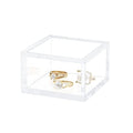 AITEE Acrylic Box with Lid, Small Square Storage Case with Multi-Purpose - size: Small
