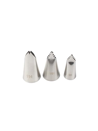 Large Leaf Piping Tips Set, 114 951 95 for Cake Decorating, 3 Pcs