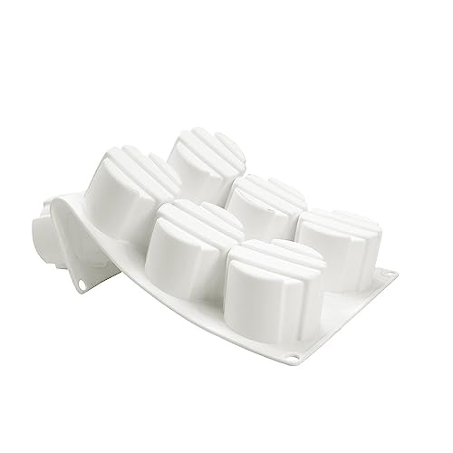 3D Small Cylinder Square Shape 8 Holes Non-stick Silicone Mold for DIY Pastry Jelly Cupcakes Mousse Ice Cream Chocolate Utensil (Cylinder Square I_11.88 X6.8 X1.76 inch) - size: Cylinder Square I_11.88 x 6.8 x 1.76 inch