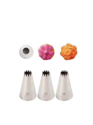 #32 Piping Tip, Star Icing Tip for Cake Decorating & Borders, 3 Pcs - color: I