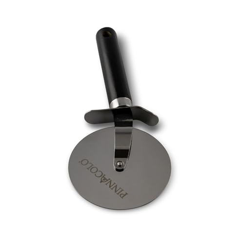 4 Inch Wheeled Pizza Cutter with Wood Handle - size: 4 Inches