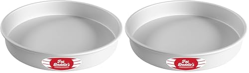 Fat Daddio's Anodized Aluminum Round Cake Pan, 12 x 2 Inch (Pack of 2) - size: 12 x 2 Inch, Set of 2, style: 2" Depth