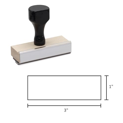 Infusion Traditional Wood Stamp with Black Wood Handle (1" x 3") - size: 1" x 3"