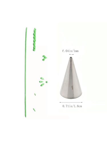 #1 Piping Tip, Fine Writing Icing Tip for Cake Decorating Details, 3 Pcs - color: A