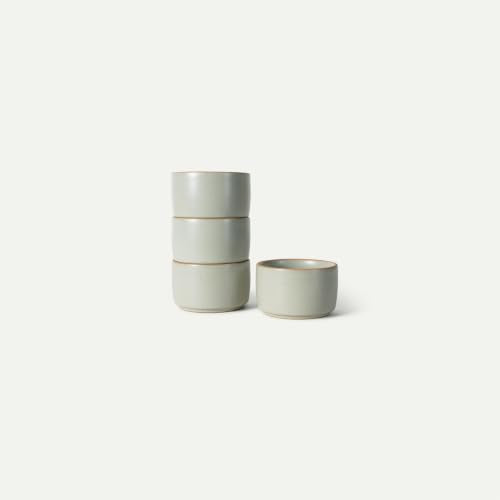 Mora Micro Ramekins Set of 4, 6oz Ceramic Pottery Baking Dishes - Microwave, Oven and Dishwasher Safe - Mist - color: Mist, size: Micro