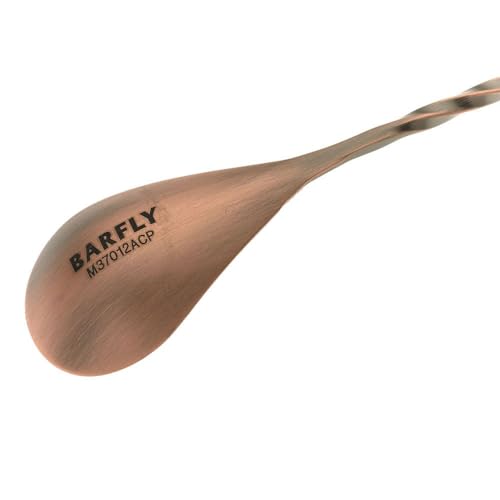 Barfly Bar Spoon, Teardrop End 11 13/16" (30 cm), Antique Copper - color: Antique Copper, size: Teardrop End 11 13/16" (30 cm)