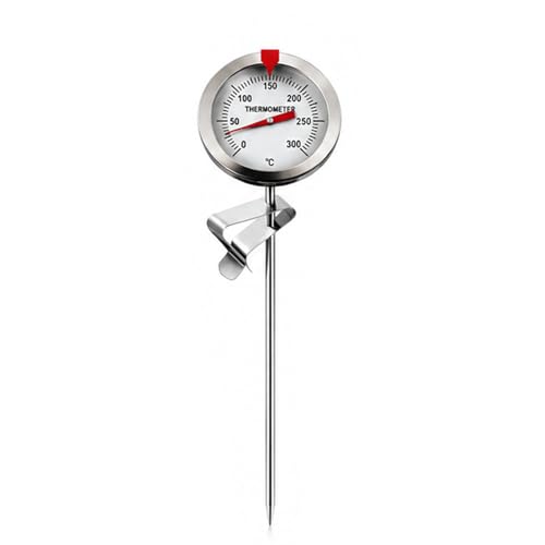 Candy Thermometer Oil Thermometer for Frying with Clip 304 Stainless Steel Deep Fry Thermometers with High Temperature Glass Gauge for Milk Coffee Tea BBQ and Food Cooking Kitchen Tool (S) - size: S