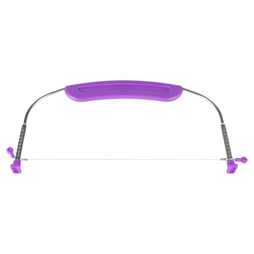 Adjustable Cake LevCake Cutter Slicer Leveler, 9 Different Height Premium Food Grade Stainless Steel Double Wires Cake Cutter/Slicer/Adjustable Cake Leveler for Leveling and Molding (Purple) - color: Purple