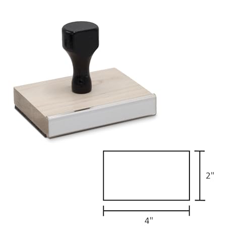 Infusion Traditional Wood Stamp with Black Wood Handle (2" x 4") - size: 2" X 4"
