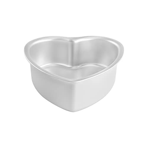 Fat Daddio's PHT-83 Anodized Aluminum Heart Cake Pan, 8 x 3 Inch - size: 8 x 3 Inch, style: Solid Bottom