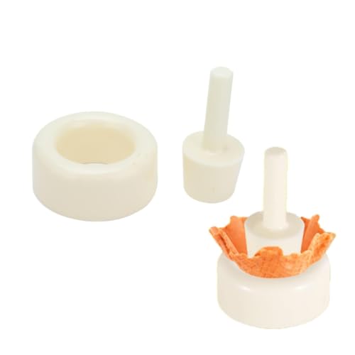 2PCS Waffle Cone Shaper, Cone Ice Cream Maker Cone Roller Waffle Rolling and Forming Tool Cone Roller Egg Roll DIY Mold Waffle Cone Mold Kit Pastry Ice Cream Waffle Cone Mold for Kitchen, White