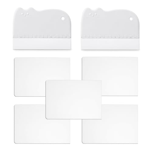 Ymapinc 7-Pack Cake Scraper Smoother with 5 clear Plastic Scrapers - color: White