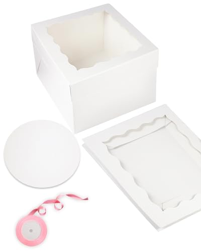 Bakepacker 36pcs 12"x12"x8" Cake Boxes with Window, White - color: White, 12"x12"x8", 18Pcs