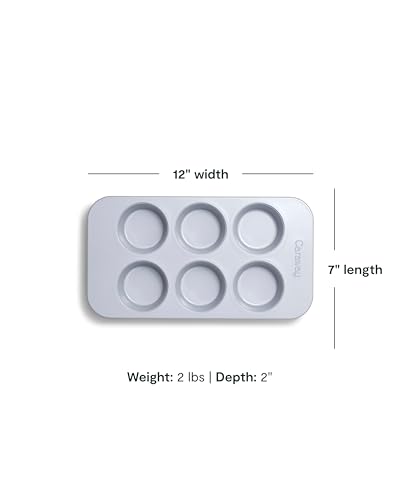 Caraway Non-Stick Ceramic-Coated 6-Cup Muffin Pan - color: Marigold, size: Muffin Pan (6 Cup)
