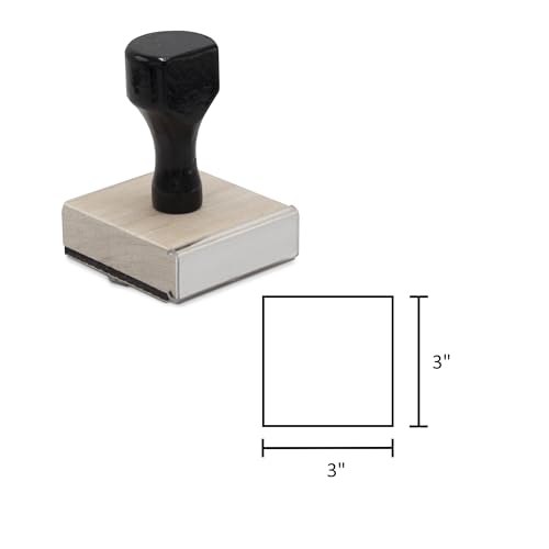 Infusion Traditional Wood Stamp with Black Wood Handle (3" x 3") - size: 3" X 3"