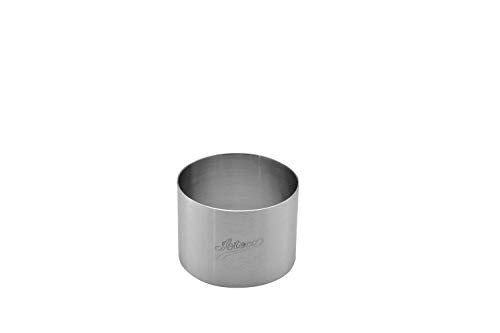 Ateco Round Cake Ring and Dessert Mold Baking Supply, 2.375 x 1.75-Inches High, Silver - size: 1.75" High x 2.375" Diameter