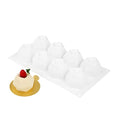 Restaurantware-Pastry Tek 8 Cavities Diamond Mold, 1 Oven-Ready Baking Mold - Flexible, Freezable, White Silicone Chocolate Mold, Easy Release, For Baking Treats