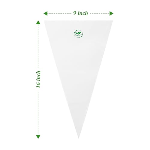 Biobased Disposable Piping Bags 16 Inch, Eco-Friendly Cake Decorating Pastry Bags, Anti-Burst, Pack of 150 - size: 16 inch