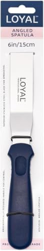 Loyal Bakeware Frosting Icing Spatula with Blue Plastic Handle and 6 Inch Offset Angled Blade - size: 6 Inch Angled