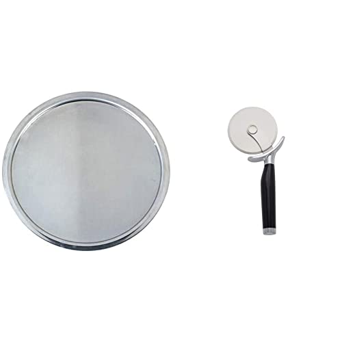 Pizza Pan,Wide Rim,16 In. & KitchenAid Classic Pizza Wheel, 9-Inch, Black - size: 16-Inch, style: Pizza Pan + Pizza Wheel,9-Inch