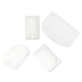 Cake Scraper Smoother Set and Sculpting & Modeling Tools, Cake Dough Flexible Spatula for Kitchen & Dining, 4 Pcs, White - color: White