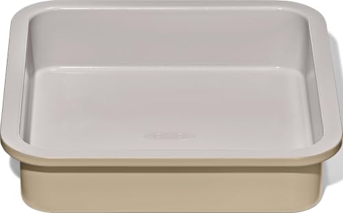 OXO Good Grips Non-Stick Pro Ceramic Coated 9 in Square Cake Pan, Biscuit - color: Tan, size: 9" Square Cake Pan