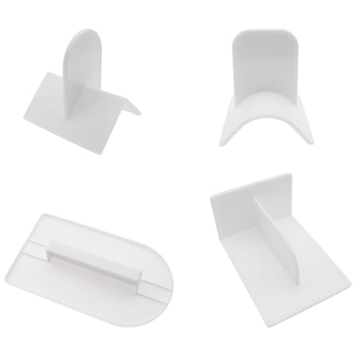 4 PCS Fondant Smoother Plastic Cake Sugarcraft Scraper White Cake Decoration Smoothing Tool for DIY Fondant Cakes and Mousse Cakes