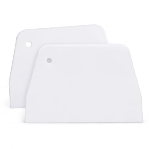 Tofficu 2Pcs Plastic Cake Scraper Set 6.1-Inch Icing Smoother - size: 15.5cm*10.5cm*0.3cm