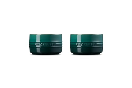 Le Creuset Stoneware Round Straight Wall Ramekin, Set of 2, Artichaut - color: Artichaut