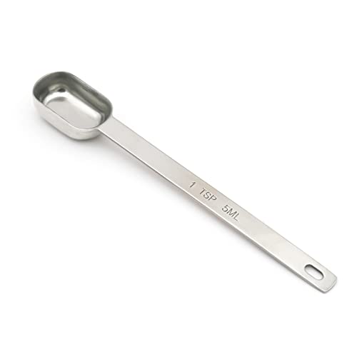 1PCS 1TSP(5ML) Measuring Spoon, Stainless Steel Long Handle Teaspoons - size: 1tsp|1/3tbsp|5ml|1/6oz