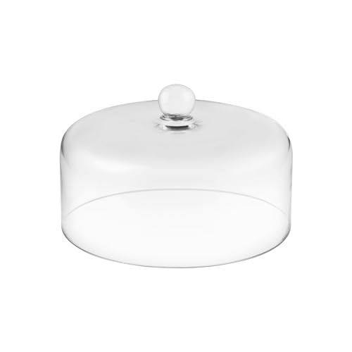 9.6" Wide Handmade Sturdy Glass Cake Dome, Cake Cover Lid for Cake, Food and Display, Glass Topper For Cake Plate And Cake Stand, Cake Stand Topper, Glass Dome Cloche, Glasss (9'6"x5.5") - size: 9.6"x5.5"