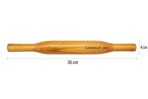 Handcrafted Wooden Rolling Pin,Belan,Belna,Traditional Belan for Roti, Chapati, Dough, Pastry – Handcrafted Hardwood Dough Roller with Easy Grip Handles – Smooth Finish (Thin Belan) - color: Thin Belan