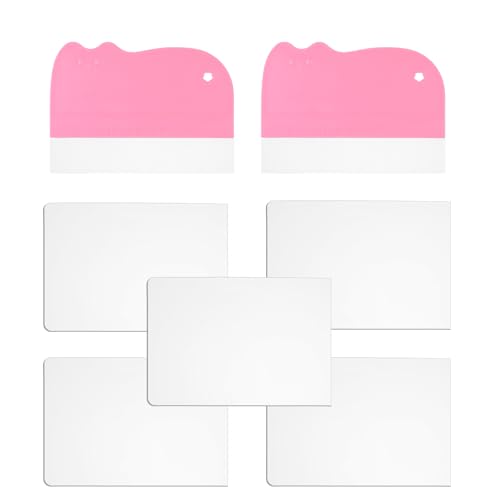 Ymapinc 7-Pack Cake Scraper Smoother with 5 Clear Scrapers - color: Pink