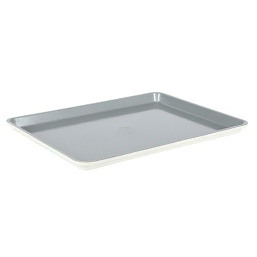Sur La Table Kitchen Essentials Bake Sale Large 18 X 13 Inch PFA Free Ceramic Nonstick Cookie/Baking Sheet - Linen White - size: Baking Sheet (18" x 13")