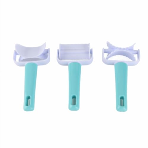 Roller Set – For Wonton Biscuits Cookie & Dumpling Making, Food-Safe Plastic Baking Tool with Square, Circle & Crimped Edge Designs 6.3x2.95 in