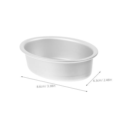 Hemoton 10-piece Oval Cake Mold Set Mini Oval Cheesecake Pans Baking Pan for Bread Flan Mold Egg Tart and Layered Desserts Aluminum Cake Pan 3.38X2.48X0.98 inch