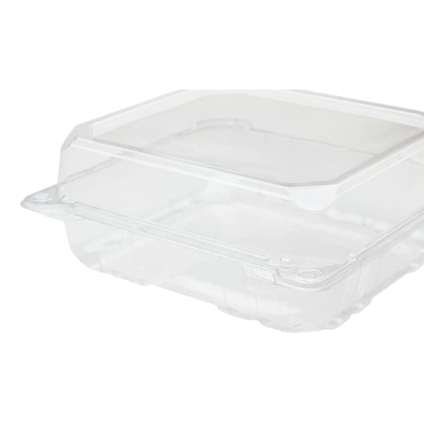 Karat Clamshell Take Out Food Containers [8"x8" - 250 ct] Durable, Stackable, Crack-Resistant To Go Boxes | Clear