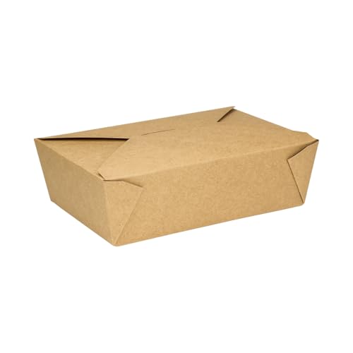 Karat Paper to Go Boxes [76 oz - 200ct] Leak-Resistant, Microwavable, Heavy-Duty Take Out Boxes | Grease Resistant & Stackable | #3 Kraft Brown - color: Kraft, size: 76