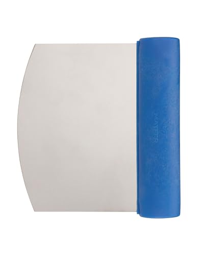 Matfer Bourgeat Stainless Steel Bench Scraper & Multi-Purpose Dough Cutter, Curved Edge, Rigid Edge - color: Rigid, size: Curved Edge