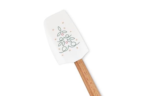 Le CLe Creuset Signature Silicone Medium Spatula, White/Tree Applique - color: White/Tree Applique, style: Medium Spatula