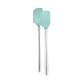 Tovolo Silicone Mini Spatula and Spoonula, Stainless Handles, Aqua - color: Aqua, style: Mini Spatula & Spoonula