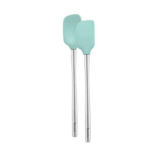 Tovolo Silicone Mini Spatula and Spoonula, Stainless Handles, Aqua - color: Aqua, style: Mini Spatula & Spoonula