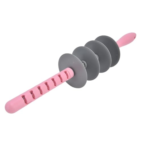 Adjustable Dough Cutter Roller, Multi Wheel Croissant Cutter Rolling Pin, ABS Pastry Roller for Bread Pizza Cookies, Grey Pink