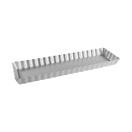 Fat Daddio's PFT-1375 Rectangle Fluted Tart Pan, 13.75 x 4.25 Inch - size: 13.75 x 4.25 Inch