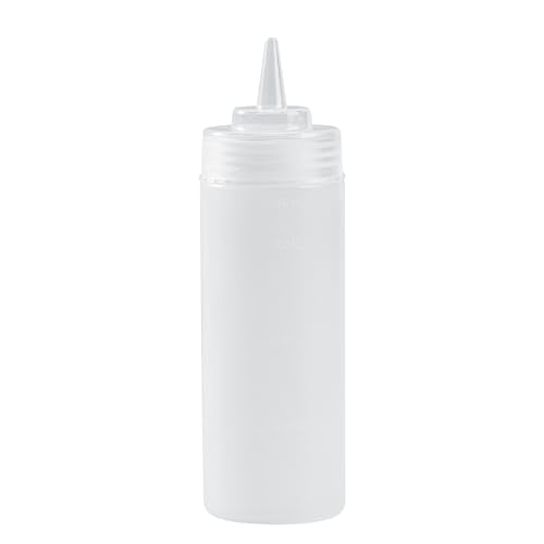 Restaurantware 12 Ounce Condiment Squeeze Bottle 1 With Lid Plastic Squeeze Bottle - Precison Dispensing Tip Flexible Clear Plastic Squeeze Bottle For Sauces For Sauces Spreads Or Condiments - size: 12 Ounces